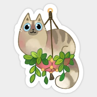 cat and plant Sticker